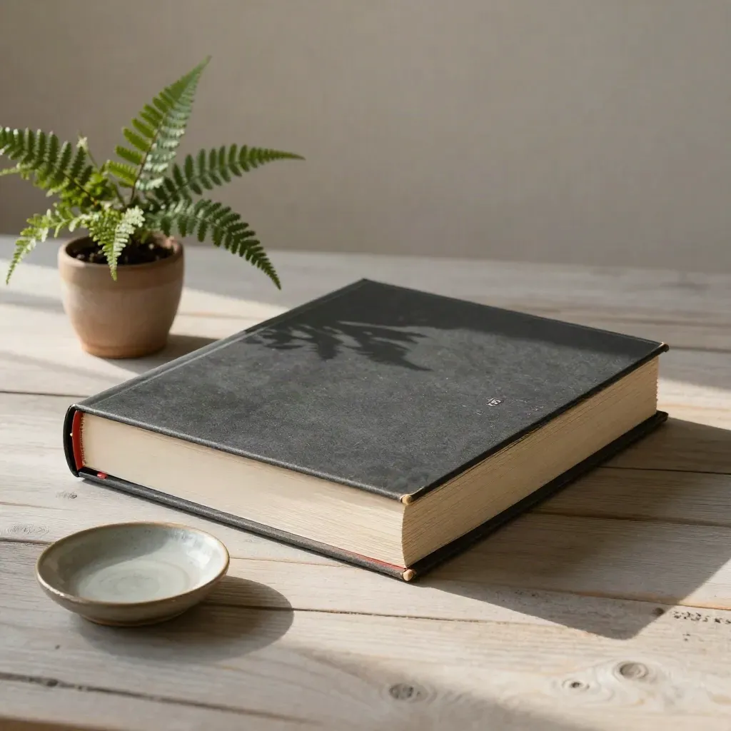 Tax binder, fern and ceramic dish on pale wood, ready for a March RRSP review.
