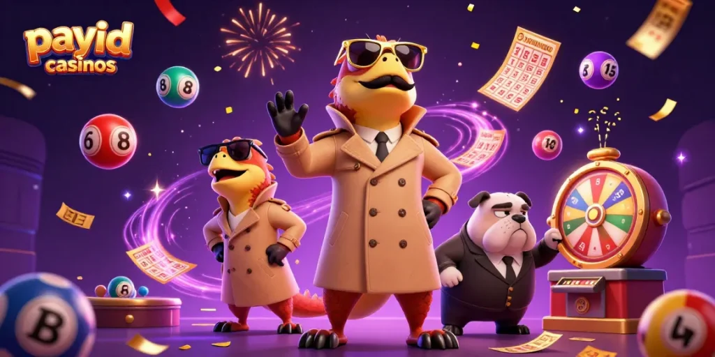 Engage with thrilling payid casinos where raptors sneak into a VIP area amidst colorful casino elements.